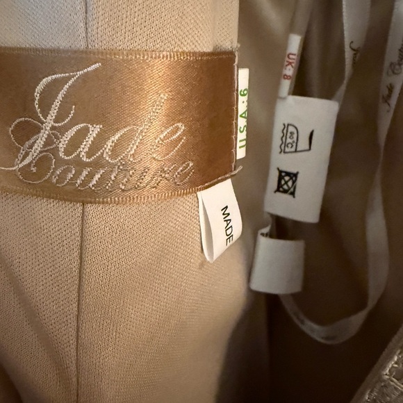 Mother of the Bride Beige Halter Gown - Picture 6 of 7